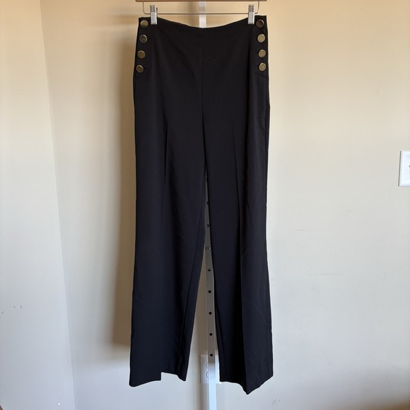 House Of Harlow‎ 1960 Women's Buttons Front Black Wide Leg Pants Size 4 - Picture 1 of 8